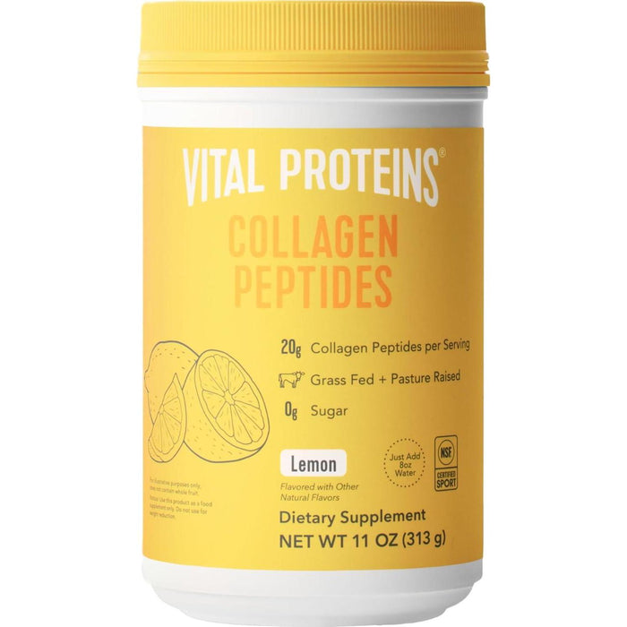 Vital Proteins Grass Fed Collagen Peptides Powder, Supports Healthy Hair, Skin, Nails, Bones & Joints, Hydrolyzed Collagen, Lemon Flavor, 11oz