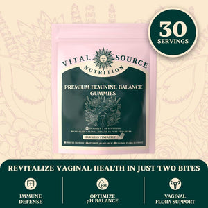 Vital Source Nutrition Vital Source Nutrition - Premium Feminine Balance Gummies - For Women S Health And Wellness - Immune Support - Vegan, Gluten-Free - Hawaiian Pineapple - 60 Gummies - 30 Servings