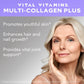 Vital Vitamins Vital Vitamins Multi Collagen Plus - With Biotin, Hyaluronic Acid, Vitamin C - Type I, II, III, V, X - For Women And Men - Hair, Skin, Nails Beauty Complex - 150 Capsules