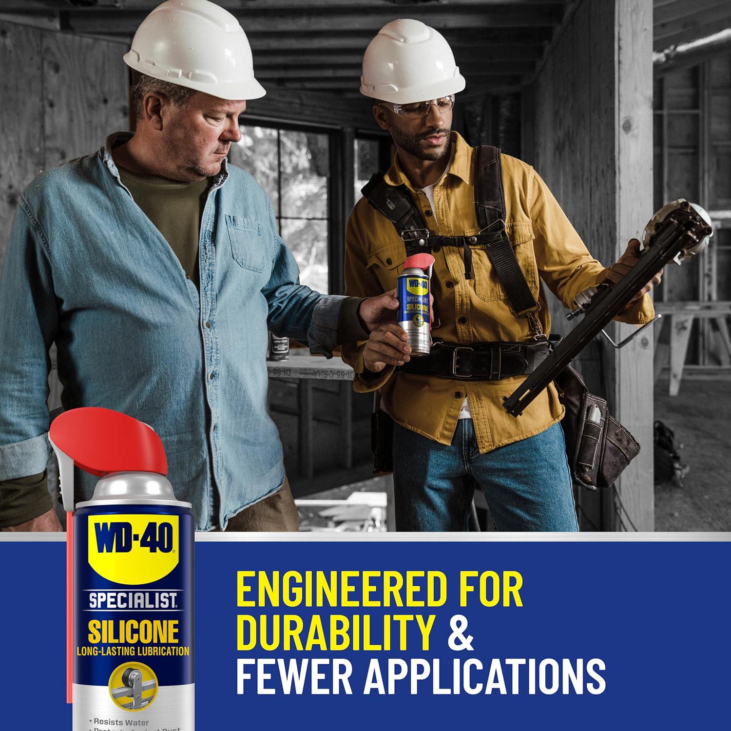 WD-40 Specialist Silicone Lubricant With SMART STRAW SPRAYS 2 WAYS 11 OZ [6-Pack],