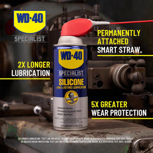 WD-40 Specialist Silicone Lubricant With Smart Straw Sprays 2 Ways, Twin-Pack, 11 OZ,079567300809