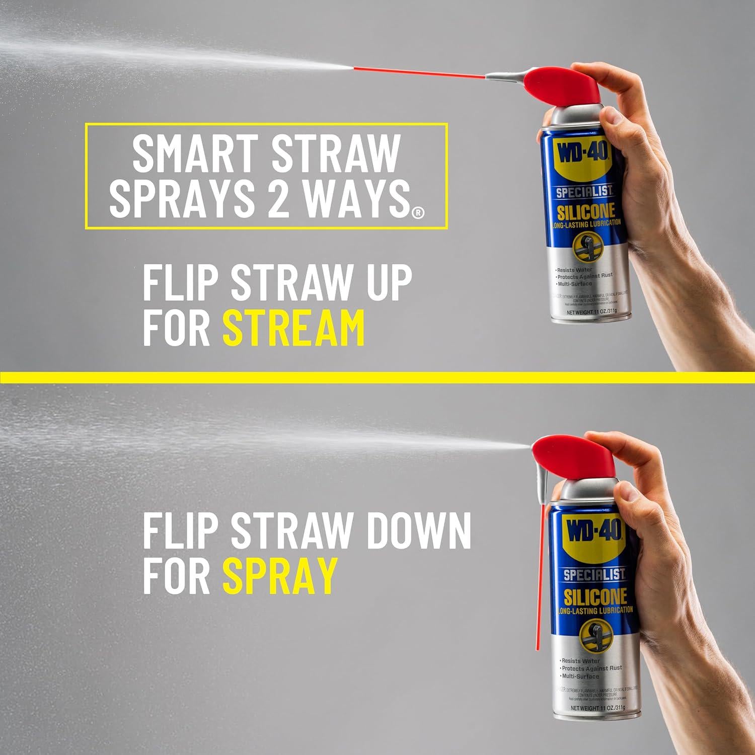 WD-40 Specialist Silicone Lubricant With SMART STRAW SPRAYS 2 WAYS 11 OZ [6-Pack],