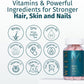 WEEM WEEM Hair Skin And Nails Gummies - Supports Healthy Hair - Vegan Biotin Vitamins For Women And Men Supports Faster Hair Growth, Stronger Nails, Healthy Skin, Extra Strength (1)