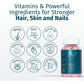 Weem Hair, Skin & Nails Gummies with Biotin, Vegan, Extra Strength Formula, Supports Hair Growth, Stronger Nails & Healthy Skin, 2-Pack