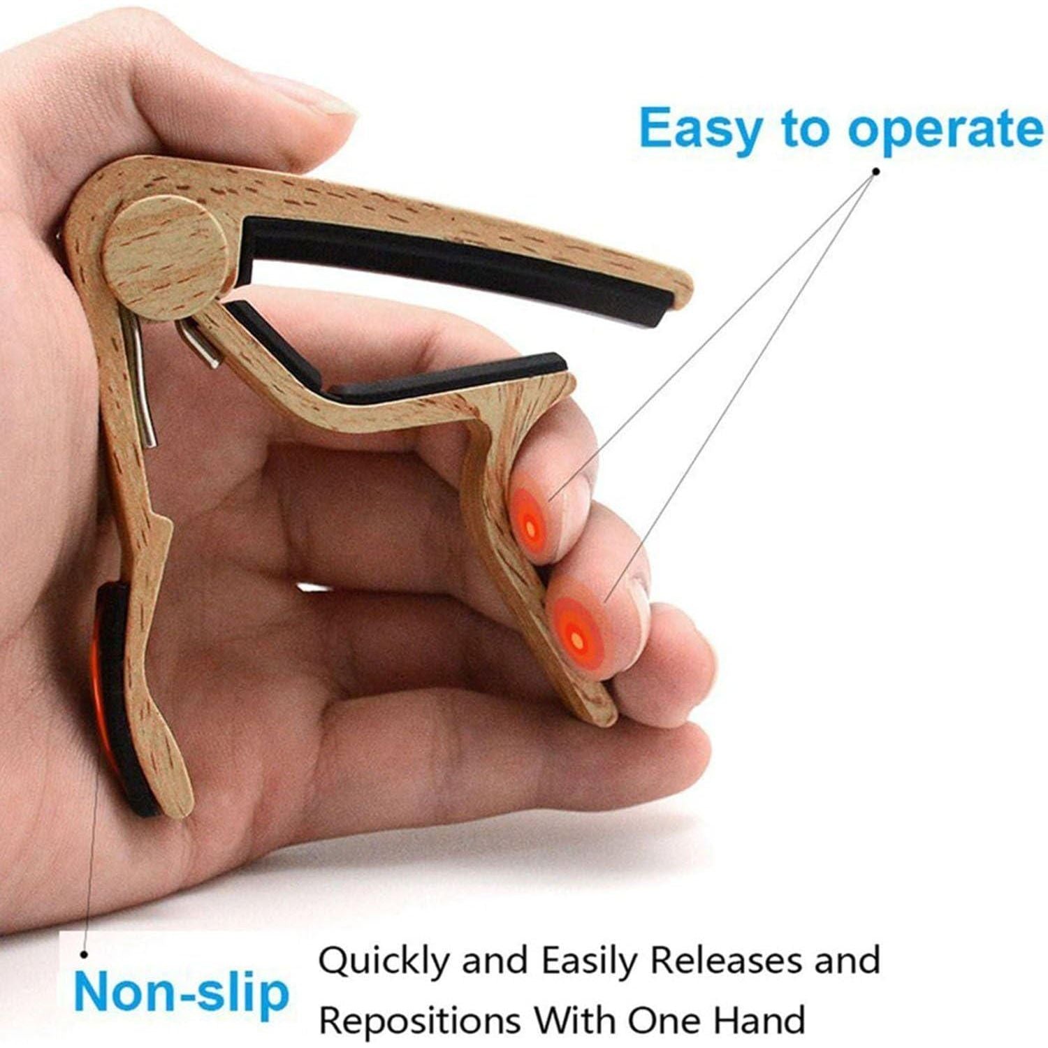 WINGO Guitar Capo For Acoustic And Electric Guitar With 5 Picks, Burlywood,