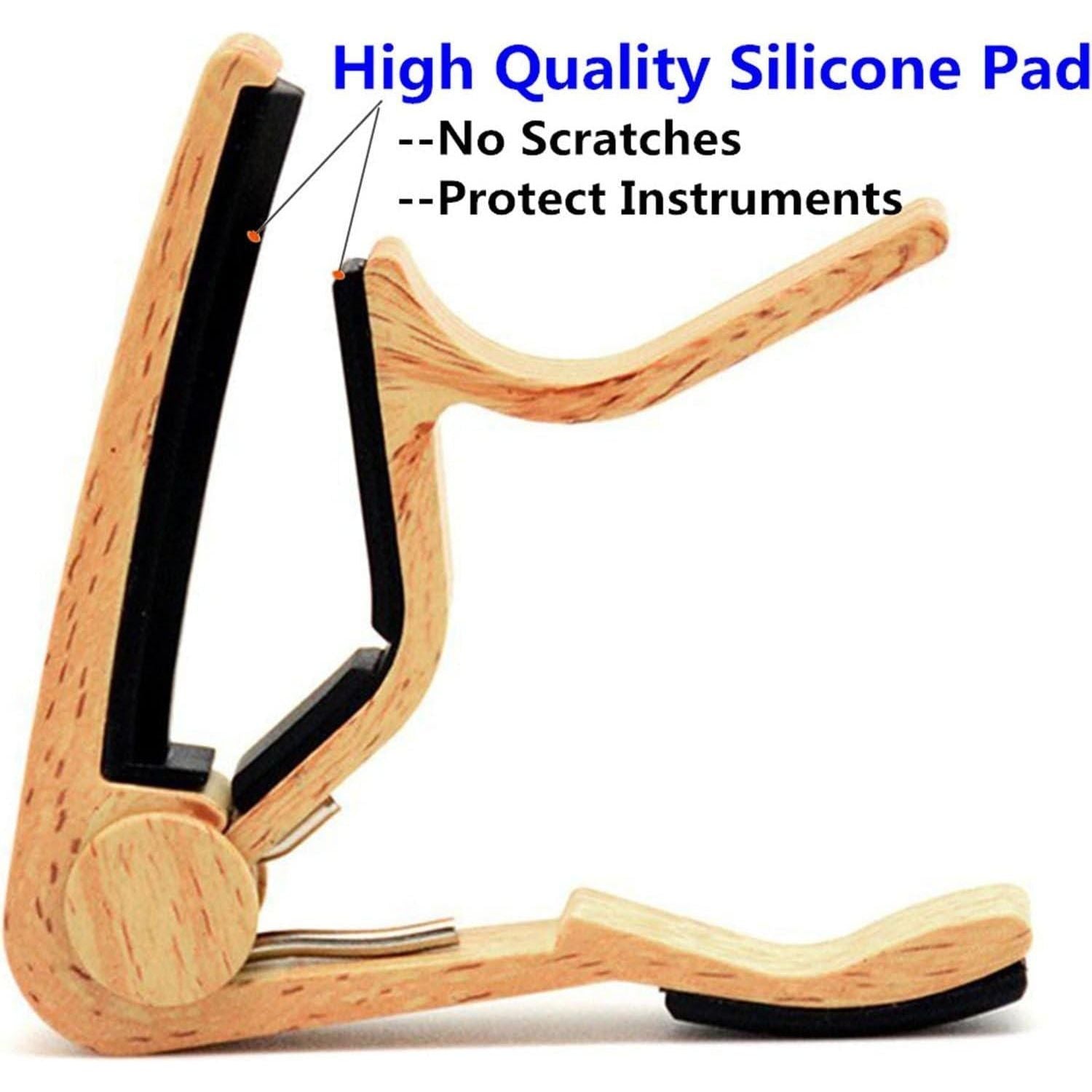 WINGO Guitar Capo For Acoustic And Electric Guitar With 5 Picks, Burlywood,