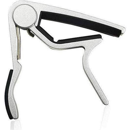 WINGO Guitar Capo For 6 String Steel Acoustic And Electric Guitars With 5 Picks For Free,Silver,