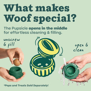 Woof Pupsicle Interactive Dog Toy Long Lasting Low Mess Chew Toy for Large Dogs 25 to 75 lbs Keeps Dogs Engaged