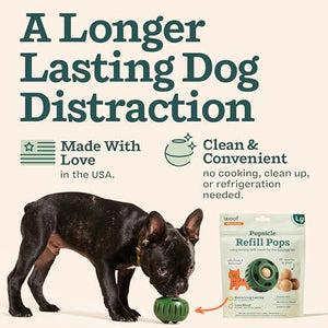 Woof Pupsicle Refill Pops Dog Treats Peanut Butter Beef Long Lasting Large Size 7 Count Low Mess Snack