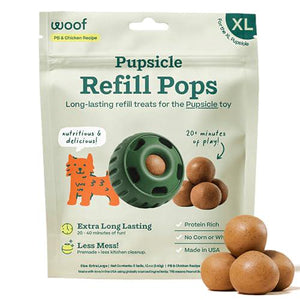 Woof Pupsicle Refill Pops Dog Treats XL Chicken Flavor Low Mess 5 Count