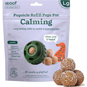 Woof Pupsicle Large Calming Refills 7 Count Long Lasting Dog Chews with Magnesium to Reduce Anxiety