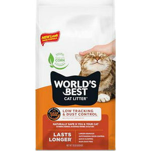 World's Best Cat Litter Unscented Multi Cat 15 lb Natural Clumping Low Tracking Litter