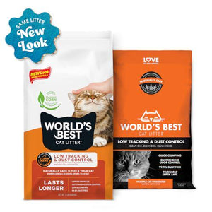 World's Best Cat Litter Unscented Multi Cat 15 lb Natural Clumping Low Tracking Litter