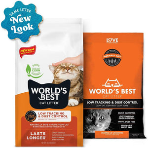 World's Best Cat Litter Low Tracking Unscented Multi Cat Formula 32 lb Natural Clumping Flushable