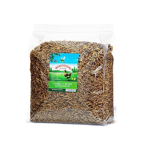 WormsKing Dried Black Soldier Fly Larvae, 5 lb, Calcium-Rich Poultry Treats, Chicken Feed Supplement