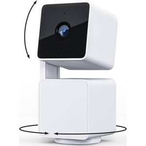 Wyze Cam Pan v3 white smart home camera indoor outdoor 1080p 360 view IP65 rated with night vision motion tracking