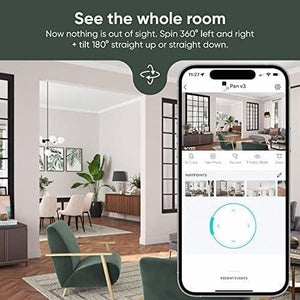 Wyze Cam Pan v3 white smart home camera indoor outdoor 1080p 360 view IP65 rated with night vision motion tracking