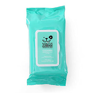 Wags & Wiggles Hypoallergenic Dog Wipes, 100 Count, Fragrance-Free, Waterless Pet Bathing Wipes