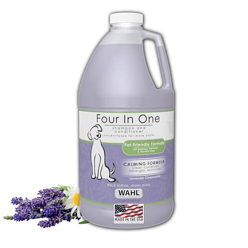 Wahl USA 4 in 1 Pet Shampoo 64 oz Lavender and Chamomile Cleans Conditions Detangles Moisturizes