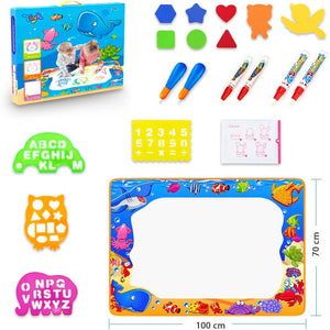 Water Doodle Mat for Kids Drawing and Painting Set Magic Pen Educational Toy for Toddlers Age 2 to 7 Years Old