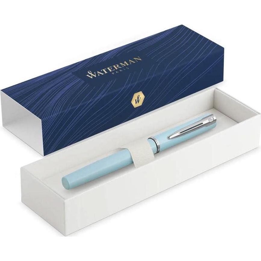 Waterman Allure Fountain Pen Baby Blue Pastel Lacquer Fine Nib Blue Ink With Gift Box,