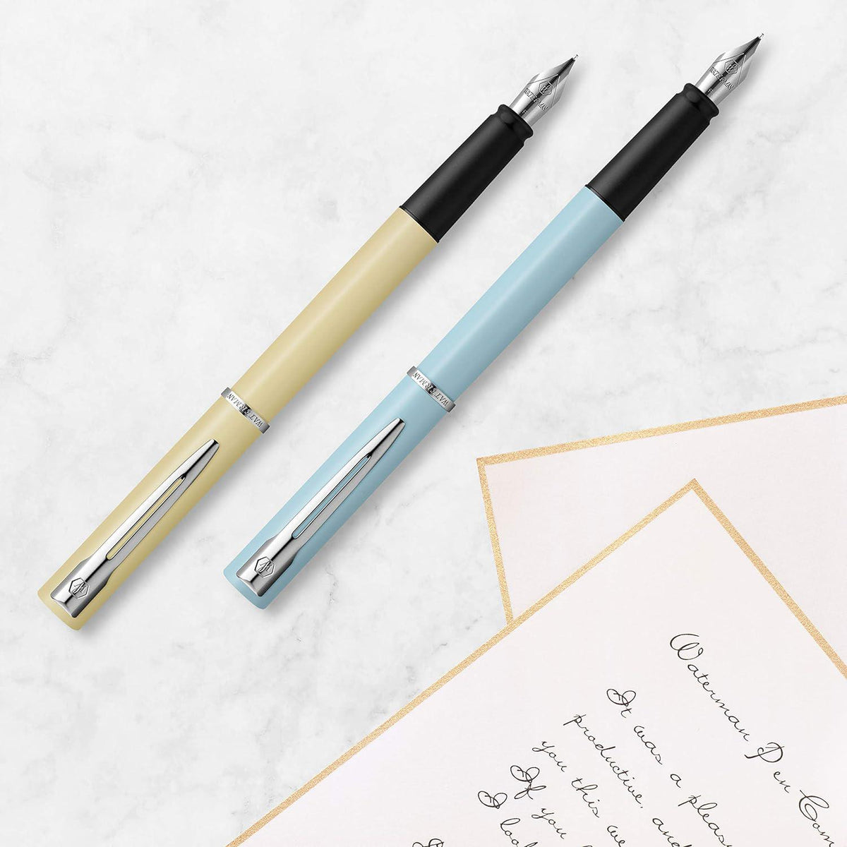 Waterman Allure Fountain Pen Blue Lacquer Fine Nib Blue Ink Gift Box,