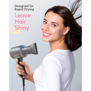 wavytalk Wavytalk Blow Dryer, Blown Away Ionic Hair Dryer For Curly Hair With Diffuser, 1875W Fast Drying Blow Dryer With Ceramic Technology, 3 Attachments For All Hair Types, Light And Quiet, Grey