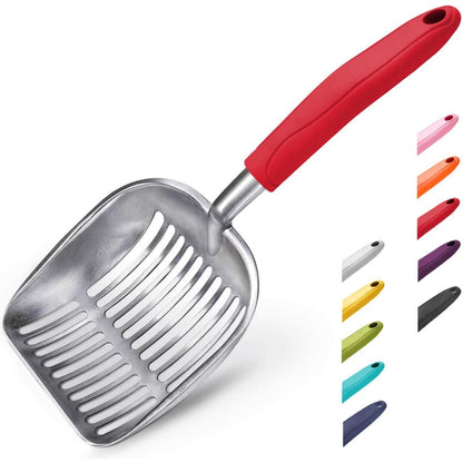 WePet Aluminum Alloy Cat Litter Scoop – Durable, Heavy Duty Metal Sifter with Long Handle, Deep Shovel for Easy Poop Sifting, Perfect for Litter Box Use