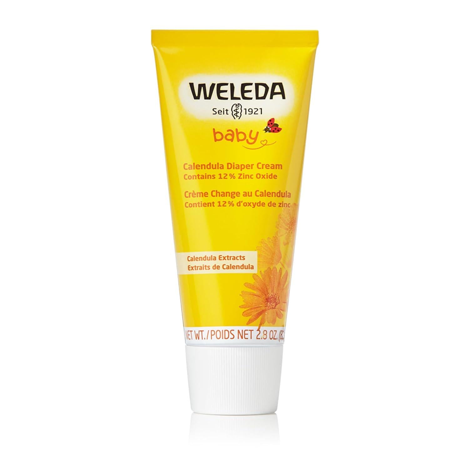 Weleda Baby Calendula Diaper Cream, 2.8 Fluid Ounce, Plant Rich Protection With Calendula, Chamomile, Sweet Almond Oil, Lanolin And Zinc Oxide,