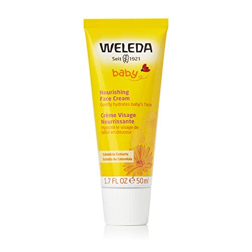 Weleda Baby Calendula Face Cream, 1.7 oz, Plant-Rich Moisturizer with Lanolin for Sensitive Baby Skin