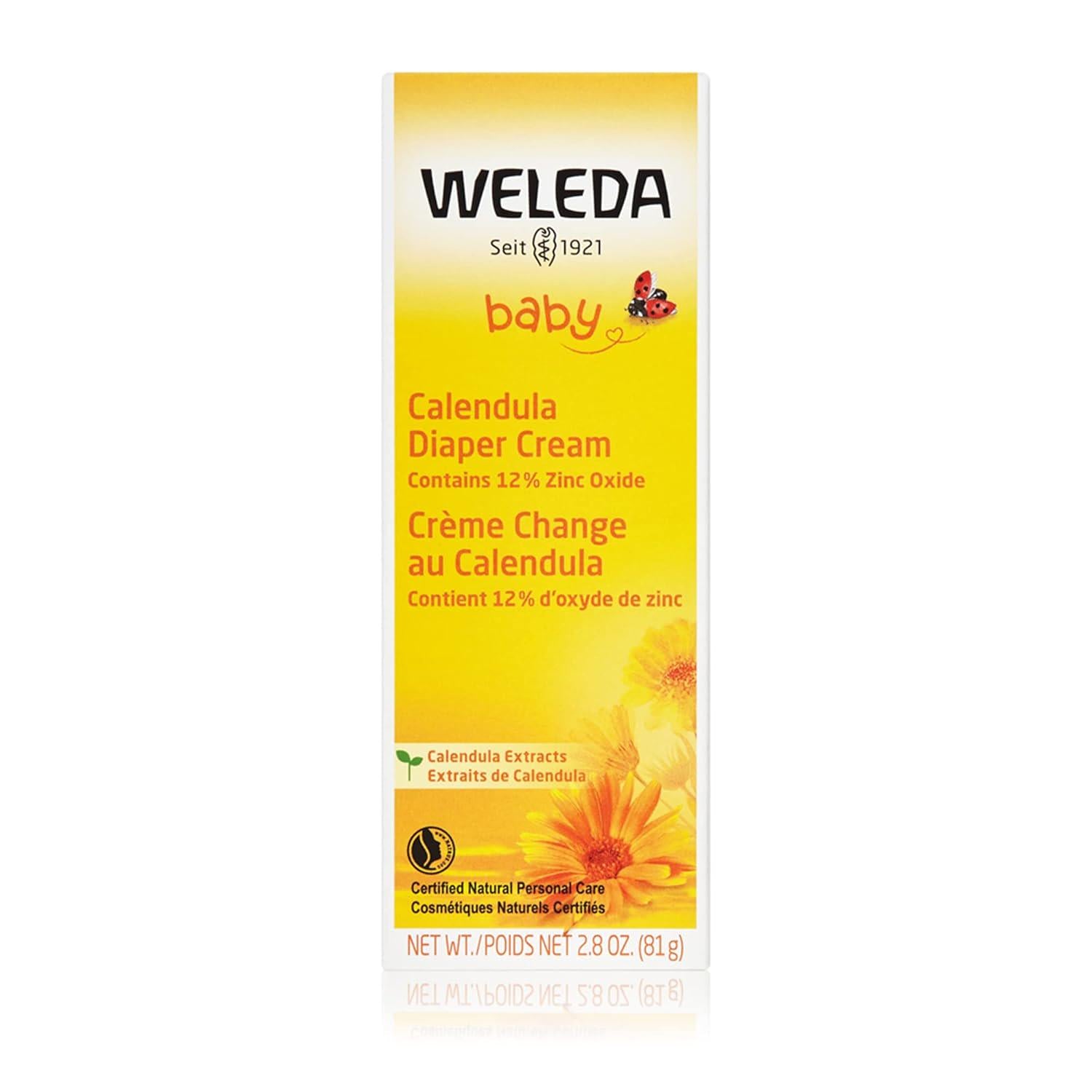 Weleda Baby Calendula Diaper Cream, 2.8 Fluid Ounce, Plant Rich Protection With Calendula, Chamomile, Sweet Almond Oil, Lanolin And Zinc Oxide,