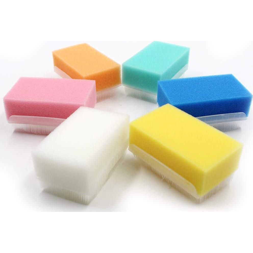 Wellgler's OT Sensory Brush,Autism Sensory Brush For Therapy,Surgical Scrub Brush,Bbaby Sponge For Bathing, Cradle Cap Brush (6Pack),