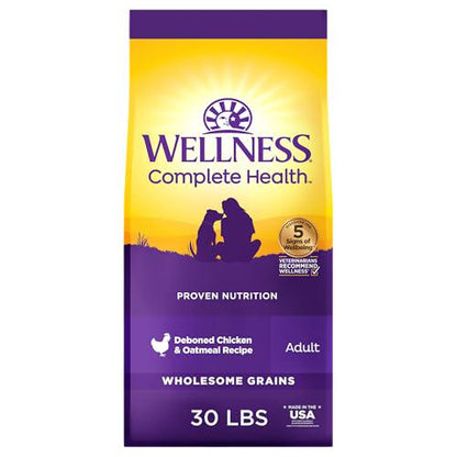Wellness Complete Health Chicken and Oatmeal Dry Dog Food with Wholesome Grains 30 lb Bag