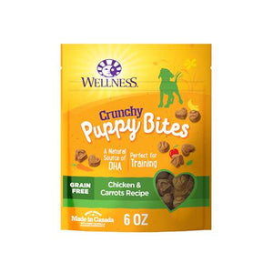 Wellness Grain Free Puppy Treats Chicken Carrot Crunchy 6 oz Bag Natural Training Snacks