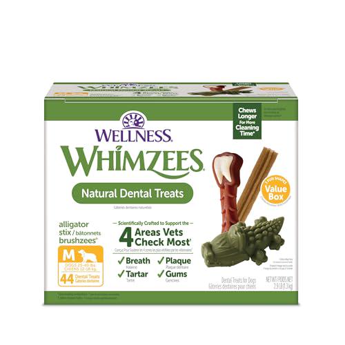 Whimzees Medium Dog Dental Treats 44 Count Value Box Natural Chews for Oral Health Support