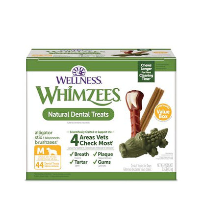 Whimzees Medium Dog Dental Treats 44 Count Value Box Natural Chews for Oral Health Support