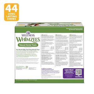 Whimzees Medium Dog Dental Treats 44 Count Value Box Natural Chews for Oral Health Support