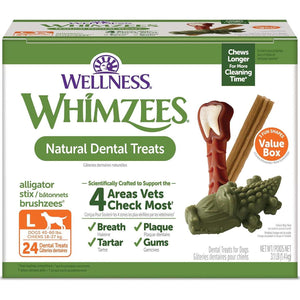 Whimzees Dog Dental Treats Natural Large Chews for Dogs 24 Count Value Box