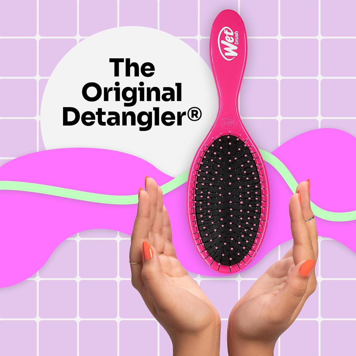 Wet Brush Detangling Brush, Original Detangler Brush (Pink) - Wet And Dry Tangle-Free Hair Brush For Women And Men - No Tangle Soft And Flexible Bristles For Straight, Curly, And Thick Hair,