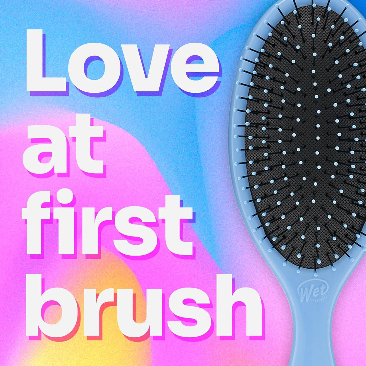 Wet Brush Detangling Brush, Original Detangler Brush (Sky) - Wet And Dry Tangle-Free Hair Brush For Women And Men - No Tangle Soft And Flexible Bristles For Straight, Curly, And Thick Hair,