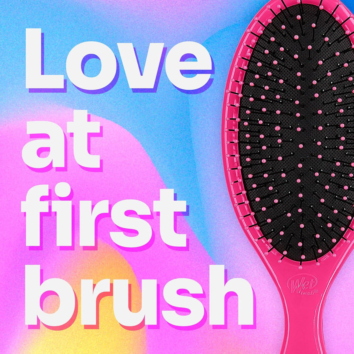 Wet Brush Detangling Brush, Original Detangler Brush (Pink) - Wet And Dry Tangle-Free Hair Brush For Women And Men - No Tangle Soft And Flexible Bristles For Straight, Curly, And Thick Hair,
