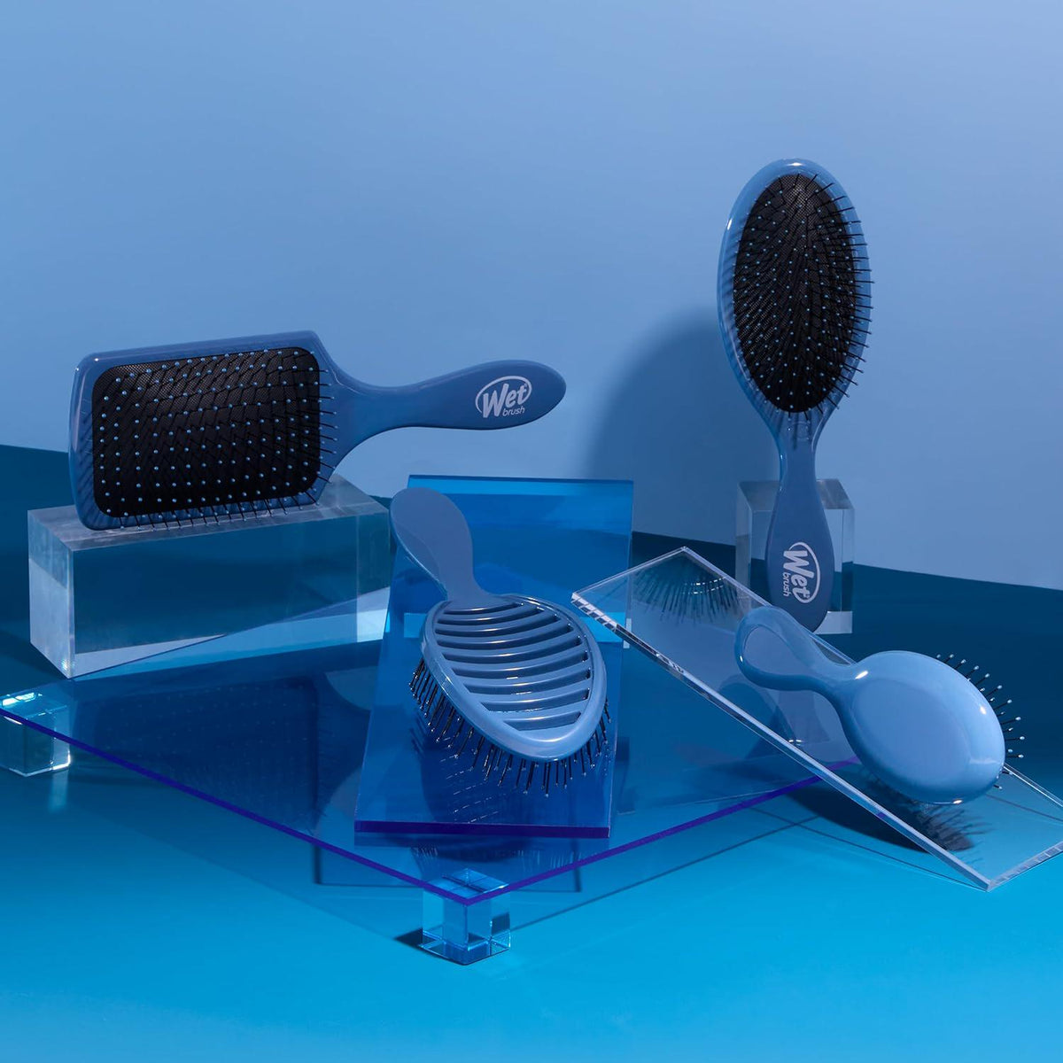 Wet Brush Original Detangler Hair Brush, Elemental Blue - Ultra-Soft IntelliFlex Bristles - Detangling Brush Glides Through Tangles For All Hair Types (Wet Dry And Damaged) - Women And Men,