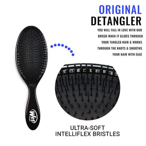 Wet Brush Original Detangling Hair Brush, Classic Black - Ultra-Soft IntelliFlex Bristles - Detangler Brush Glide Through Tangles With Ease For All Hair Types - For Women, Men, Wet And Dry Hair,