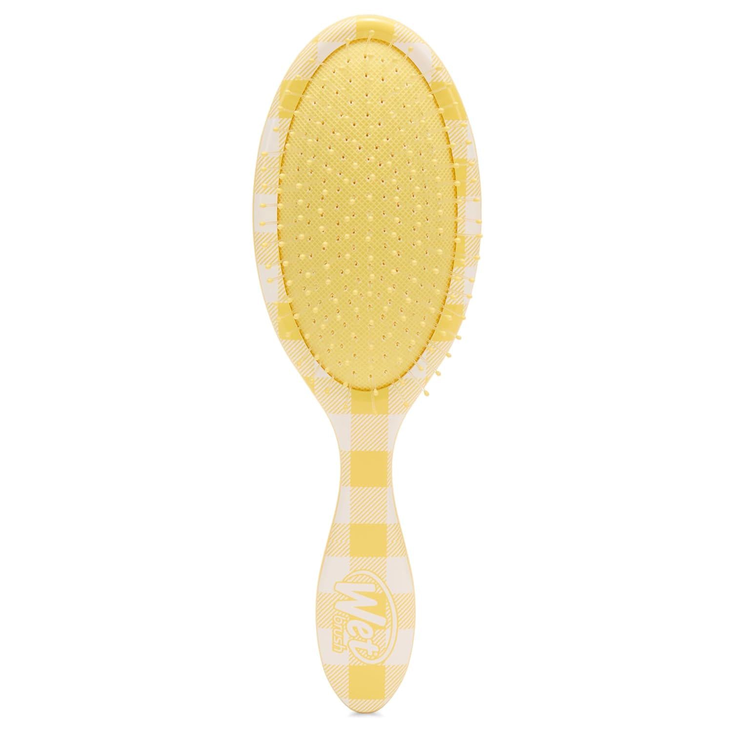 Wet Brush Original Detangler Hair Brush, Golden Gingham (Coastal Charm) - Ultra-Soft IntelliFlex Bristles - Detangling Brush Glides Through Tangles For All Hair Types (Wet Dry And Damaged) - Women And Men,