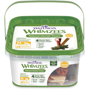Whimzees Wellness Dog Dental Treats Medium Size Chews Variety Pack 28 Count