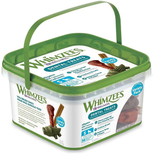 Whimzees Wellness Variety Pack Dog Dental Chews Small Size 56 Natural Treats for Teeth Cleaning