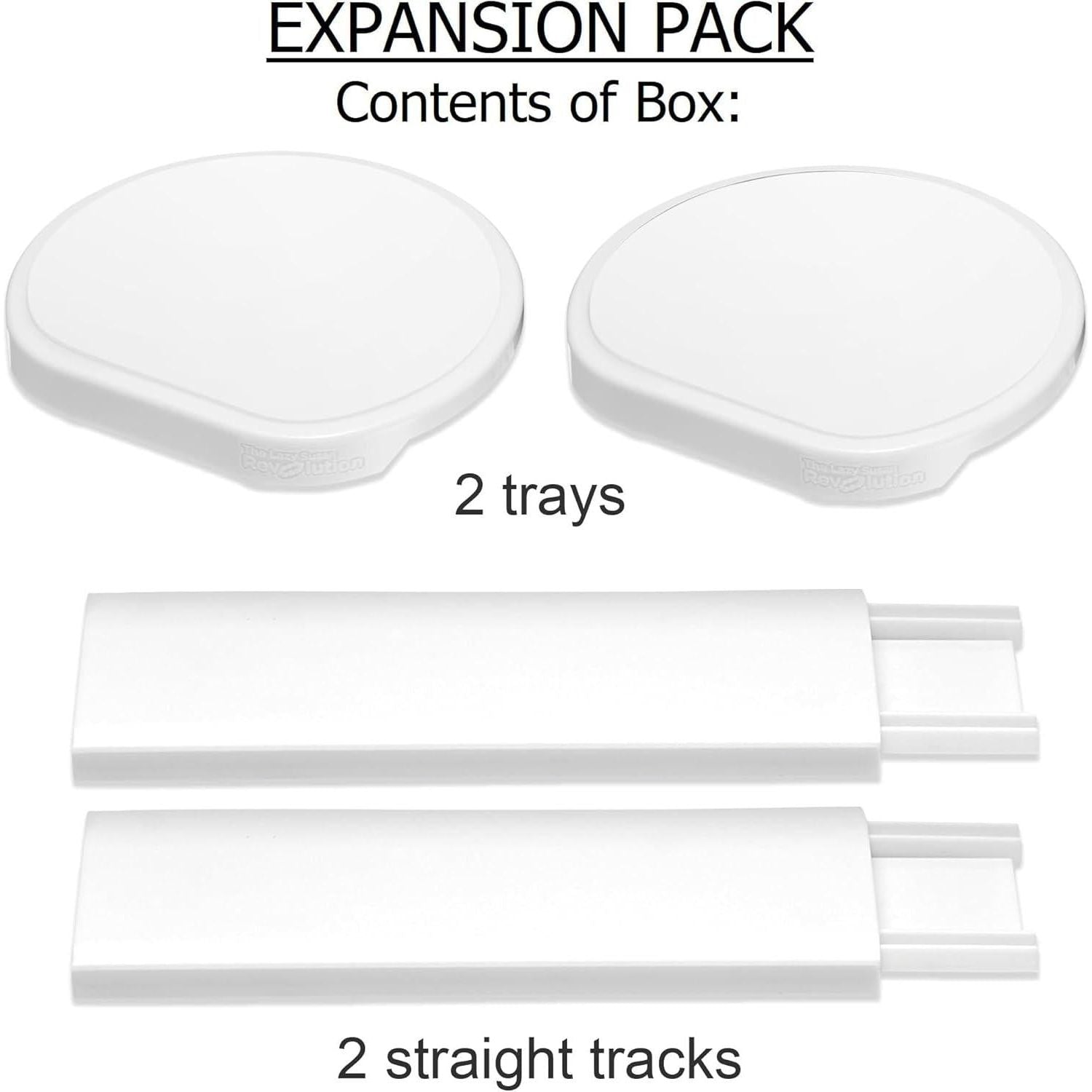 White - Expansion Pack - 2 Straight Tracks And 2 Trays. Does Not Work Without The Lazy Susan Revolution Full Set (Sold Separately).,860011982944