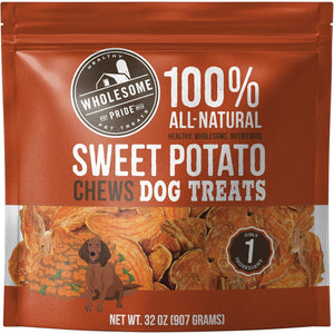Wholesome Pride Sweet Potato Chews 32 oz Single Ingredient Dog Treats Grain Free Natural Snack