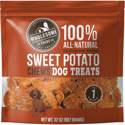 Wholesome Pride Sweet Potato Chews 32 oz Single Ingredient Dog Treats Grain Free Natural Snack