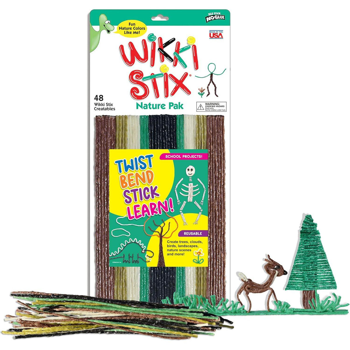 Wikki Stix Arts And Crafts For Kids Triple Play Pack, Non-Toxic, Waxed Yarn, Fidget Toy, Reusable Molding And Sculpting Playset, American Made, 3 Color Sets, 144 Count,797162548975